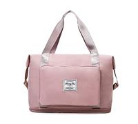 FANDARE Sac de Voyage Pliable - Sac de Week-end et Plage pour Femme et Homme, Compartiment pour Chaussures, Rose