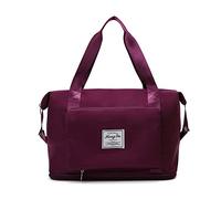 FANDARE Sac de Voyage Pliables Sac à Main Sacs polochons Sacs de Nuit Sac Weekend Sac de Plage Sac de Sport Femme Homme Sac Fourre-Tout Valise de maternité avec Compartiment à Chaussures Violet foncé