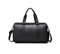 FANDARE Sac de Voyage pour Hommes Femmes,PU Cuir Weekender, Noir Cabas de Cabine avec Compartiment à Chaussures, Modes de Port Multiples (Main/épaule/bandoulière) pour Voyages Sport Entreprise