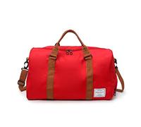 FANDARE Sac de Voyage Sac de Sport Femme Cabine Sac à Main Sac Week-End Homme Voyage Sacs polochons Sac de Sport Fitness Grande capacité Sac à Main avec Compartiment à Chaussures Rouge