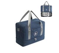 FANDARE Sac de Voyage Sac de Sport Travel Duffel Bag Sac Sport Gym avec Compartiment Chaussures, Hommes/Femmes Sac à Main de Plage Bleu
