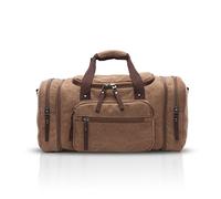 FANDARE Sac de Voyage Sport Homme/Femme Gym Boston Sac à Main Overnight Weekend Outdoor Camping Sac à Bandoulière Respirant Toile Brown
