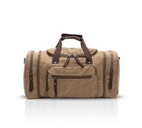 FANDARE Sac de Voyage Sport Homme/Femme Gym Boston Sac à Main Overnight Weekend Outdoor Camping Sac à Bandoulière Respirant Toile Khaki