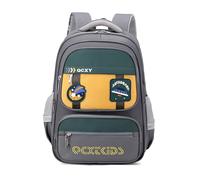 FANDARE Sac Dos Maternelle Cartable Scolaires Garcon Color Stitch Sac à Dos Enfant Ergonomie Sacs à Dos Loisir Maternelle Fille Sac Maternelle avec Bandes réfléchissantes Children Backpack Gris-Vert