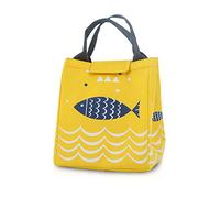 FANDARE Sac Isotherme Repas Déjeuner Portable Lunch Sac à Main Sac Repas Grande Capacité Homme Femme Enfant Ecole Bureau Campings Pique-Nique Lunch Bag Imperméable Polyester Jaune