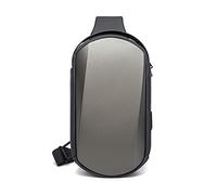 FANDARE Sac Poitrine Affaires Sacs de Bandoulière Sacoche avec USB Sac d'Epaule pour Homme Voyage Vélo Camping Excursion Impermeable Style de Voiture de Sport Grande Capacité Sac a Dos Gris