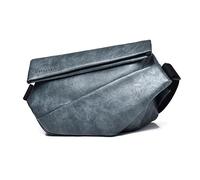 FANDARE Sac Poitrine Bandoulière en Cuir PU pour Homme - Grande Capacité Sacoche Porte Epaule - Sac à Dos Porté Travers pour Randonnée, Cyclisme, Voyages en Plein Air - Gris