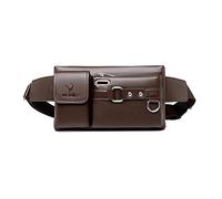FANDARE Sac Poitrine Bandoulière Homme en Cuir PU Sacoche Porte Epaule pour Sports ou Loisir Sac a Dos Sacoche à Bandoulière Sling Bag Sacs a Dos Porté épaule Travers Marron