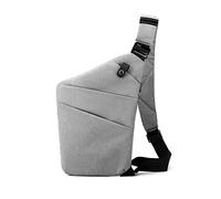 FANDARE Sac Poitrine Homme Bandoulière des Sports Antivol Sacoche Femmes Epaule Sling Bag Gris