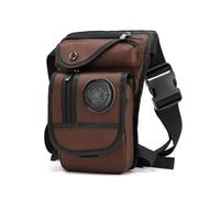 FANDARE Sac Poitrine Sac de Jambe Sacoche Moto Sac Banane Sacs à Dos porté Travers Homme Femme Sac Bandoulière Sacoche Sac d'Epaule pour Voyage Sports Travers Cyclisme Moto Sling BagBrun