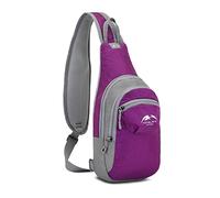 FANDARE Sac Poitrine Sacs de Sport bandoulière Sacs à Dos porté Travers Homme Femme Sacs Bananes de randonnée Sacs bandoulière Sacoche pour Voyage Sports Travers Cyclisme Moto Sac d'Epaule Violette