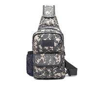 FANDARE Sac Poitrine Tactique Militaire Bandoulière Homme Femme pour Randonnée avec USB - Sacoche d'Epaule pour Voyage, Sports, Travers, Cyclisme, Moto - Sling Crossbody Bag Gris Camo