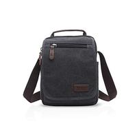 FANDARE Sac Rétro à Bandoulière - Sac d'Épaule Messager pour Hommes et Femmes - Sacoche pour Tablette 9.7 Pouces - Noir