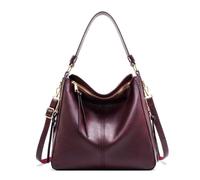 FANDARE Sac Tote Vintage Sacs à bandoulière hobo convertible Cabas Porté main Épaule Travers Chic Sacs bandoulière épaule Femme sous bras PU Cuir Sacoche pour Shopping, Travail, Voyage Rojo púrpura