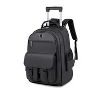 FANDARE Sacoche à roulettes pour 15.6 Pouces Ordinateur Portable Hommes Enseignant Mallettes avec roulement Rapide Sac Voyage Trolley Sacs à Dos Urbain Rolling Laptop Bag Imperméable PU Film Noir