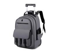 FANDARE Sacoche à roulettes pour 15.6 Pouces Ordinateur Portable Hommes Enseignant Mallettes avec roulement Rapide Sac Voyage Trolley Sacs à Dos Urbain Rolling Laptop Bag Imperméable PU Film Gris