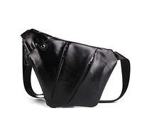 FANDARE Sac de Poitrine Segmenté Cuir Sacoche pour Homme Sac d'Epaule Sacoche Sac Bandoulière Grande Capacité Sling Crossbody Bag pour Cyclisme Équitation Voyage Imperméable Noir