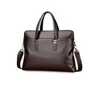 FANDARE Sacoche Messager pour Homme en PU PU Cuir, Sac d'Affaires Grande Capacité pour Ordinateur Portable, Multipoches pour Bureau/Voyage/Quotidien pour Cadres et Hommes d'Affaires Marron