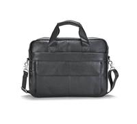 FANDARE Sacoche pour Ordinateur Portable Mallettes en Cuir pour Ordinateur Jusqu'à 14" Imperméable Porte-Documents pour Hommes Sac Messenger Professionnel avec Bretelle Détachable Tote Bag Noir