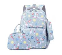 FANDARE Sacs à Dos pour Enfants avec Sac à Lunch Trousse à Crayons Sac a Dos Loisir d'écolier Junior Cartable Fille Scolaire Primaire Élémentaire Daypacks pour Les 1-6 Classes School Bag Gris