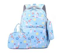 FANDARE Sacs à Dos pour Enfants avec Sac à Lunch Trousse à Crayons Sac a Dos Loisir d'écolier Junior Cartable Fille Scolaire Primaire Élémentaire Daypacks pour Les 1-6 Classes School Bag Bleu