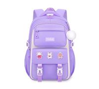 FANDARE Sacs à Dos pour Enfants Sac a Dos Loisir d'école d'écolier Cartable Fille Scolaire Primaire Élémentaire Collège Ecole Femme Homme Voyage Daypacks avec Pendentif en Peluche Violet