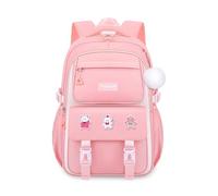 FANDARE Sacs à Dos pour Enfants Sac a Dos Loisir d'école d'écolier Cartable Fille Scolaire Primaire Élémentaire Collège Ecole Femme Homme Voyage Daypacks avec Pendentif en Peluche Rose