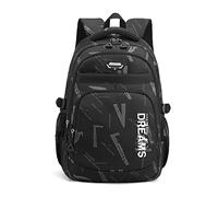 FANDARE Sacs à Dos pour Enfants Sac Loisir d'école Junior Cartable School Bag avec Ajustement de bandoulière Scolaire Primaire Élémentaire Collège Ecole pour Les 3-9 Classes Daypacks Blanc Noir