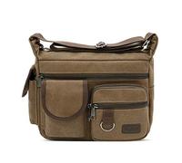 FANDARE Sacs bandoulièr Toile Sac d'épaule Sacs Portés épaule Messenger Bag 7.9 Pouces iPad Briefcase Hommes/Femmes Sac de Sport Travail Ecole Cartable Marron