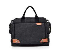 FANDARE Sacs bandoulière en Toile Sac Besace Homme Sac d'épaule pour 12.9 Pouces Laptop Sac à Main Sacoche Messenger Bag Sacs Portés Briefcase Sac de Voyage Affaires Scolaire Crossbody Bag Noir