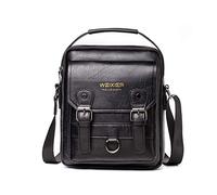 FANDARE Sacs bandoulière Homme Sac d'épaule pour 7,9 Pouces Tablet Sacs à Main Imperméable Sac de Messager PU Sac d’Ecole Sacoche pour Garçon Université Collège Entreprise Voyage Crossbody Pack Noir