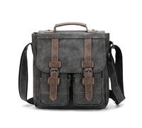 FANDARE Sacs bandoulière Homme Sacoche Homme Cuir Pochette Homme bandoulière Cartable Sac a Main pour Travail Voyag Business Université Ecole Multifonctionnel Sac d'épaule Gris Marron