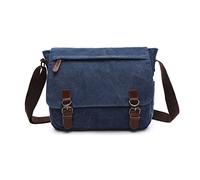 FANDARE Sacs bandoulière Toile Sacoche Sacs à Main Homme Femme Sac Besace Sac d'épaule Adapter 12,9 Pouces Ordinateur Portable pour Travail Voyag Business Université Ecole Sac Messager Bleu foncé
