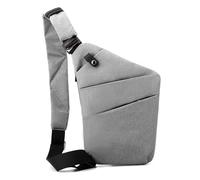 FANDARE Segmenté Sac de Poitrine Homme Femme Antivol Sport Sacs à Dos porté Travers Sport Main bandoulière Gauche Épaule Banane Ville Voyage Messager Outdoor Sling Bag Gris Clair