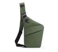 FANDARE Segmenté Sac de Poitrine Homme Femme Antivol Sport Sacs à Dos porté Travers Sport Main bandoulière Gauche Épaule Banane Ville Voyage Messager Outdoor Sling Bag Vert armée