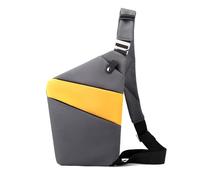 FANDARE Segmenté Sac de Poitrine Homme Femme Antivol Sport Sacs à Dos porté Travers Sport Main bandoulière Droite Épaule Banane Ville Voyage Messager Outdoor Sling Bag Gris Jaune