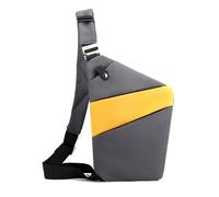 FANDARE Segmenté Sac de Poitrine Homme Femme Antivol Sport Sacs à Dos porté Travers Sport Main bandoulière Gauche Épaule Banane Ville Voyage Messager Outdoor Sling Bag Gris Jaune