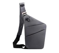 FANDARE Segmenté Sac de Poitrine Homme Femme Antivol Sport Sacs à Dos porté Travers Sport Main bandoulière Gauche Épaule Banane Ville Voyage Messager Outdoor Sling Bag Gris foncé