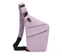 FANDARE Segmenté Sac de Poitrine Homme Femme Antivol Sport Sacs à Dos porté Travers Sport Main bandoulière Gauche Épaule Banane Ville Voyage Messager Outdoor Sling Bag Violet Clair