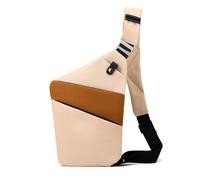 FANDARE Segmenté Sac de Poitrine Homme Femme Antivol Sport Sacs à Dos porté Travers Sport Main bandoulière Droite Épaule Banane Ville Voyage Messager Outdoor Sling Bag Kaki Marron