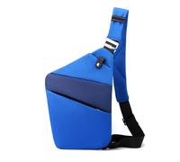 FANDARE Segmenté Sac de Poitrine Homme Femme Antivol Sport Sacs à Dos porté Travers Sport Main bandoulière Droite Épaule Banane Ville Voyage Messager Outdoor Sling Bag Bleu Royal