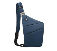 FANDARE Segmenté Sac de Poitrine Homme Femme Antivol Sport Sacs à Dos porté Travers Sport Main bandoulière Gauche Épaule Banane Ville Voyage Messager Outdoor Sling Bag Bleu foncé