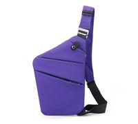 FANDARE Segmenté Sac de Poitrine Homme Femme Antivol Sport Sacs à Dos porté Travers Sport Main bandoulière Droite Épaule Banane Ville Voyage Messager Outdoor Sling Bag Violet