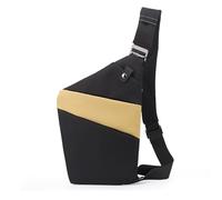 FANDARE Segmenté Sac de Poitrine Homme Femme Antivol Sport Sacs à Dos porté Travers Sport Main bandoulière Droite Épaule Banane Ville Voyage Messager Outdoor Sling Bag Noir Kaki