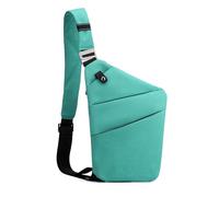 FANDARE Segmenté Sac de Poitrine Homme Femme Antivol Sport Sacs à Dos porté Travers Sport Main bandoulière Gauche Épaule Banane Ville Voyage Messager Outdoor Sling Bag Vert