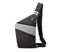 FANDARE Segmenté Sac de Poitrine Homme Femme Antivol Sport Sacs à Dos porté Travers Sport Main bandoulière Droite Épaule Banane Ville Voyage Messager Outdoor Sling Bag Noir Gris