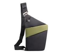 FANDARE Segmenté Sac de Poitrine Homme Femme Antivol Sport Sacs à Dos porté Travers Sport Main bandoulière Gauche Épaule Banane Ville Voyage Messager Outdoor Sling Bag Noir Vert