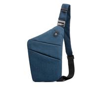 FANDARE Segmenté Sac de Poitrine Homme Femme Antivol Sport Sacs à Dos porté Travers Sport Main bandoulière Droite Épaule Banane Ville Voyage Messager Outdoor Sling Bag Bleu foncé