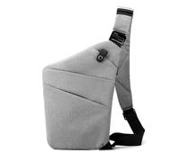 FANDARE Segmenté Sac de Poitrine Homme Femme Antivol Sport Sacs à Dos porté Travers Sport Main bandoulière Droite Épaule Banane Ville Voyage Messager Outdoor Sling Bag Gris Clair