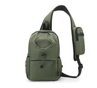 FANDARE Sport Sac de Poitrine Homme Sacs à Dos porté Travers avec Pochette à l'épaule & Porte-Eau bandoulière Femme Banane Ville randonnée Voyage Messager Outdoor Sling Crossbody Bag Vert